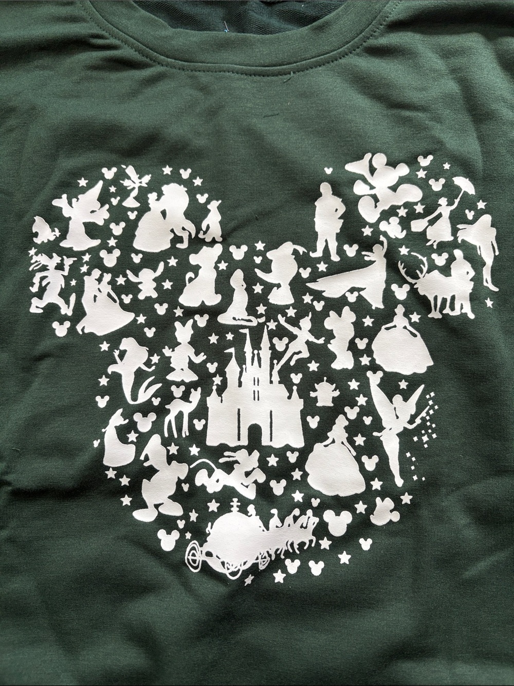 Dark Green Sweatshirt with White Mickey Silhouette - Picture 2 of 5